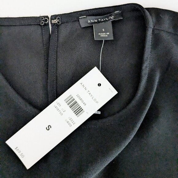 ANN TAYLOR Women's Sleeveless Ruffle Accent Blouse Top  Size S  Black  NWT - Picture 8 of 10